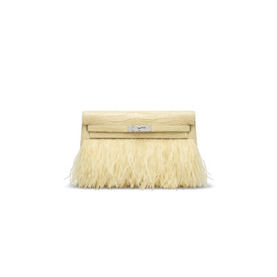HERMES MASTER KELLY ELAN FOLIE VANILLA PALLADIUM HARDWARE (27*15*5cm)